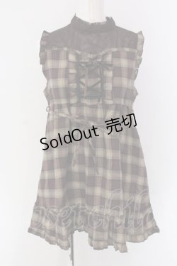 画像1: axes femme / ビスチェ風ノースリーブワンピース  ブラウン O-25-04-15-018-AX-OP-IG-OS