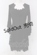 Ozz oneste / 胸ギャザーチャイナワンピース  ブラック O-25-04-15-019-OO-OP-IG-OS