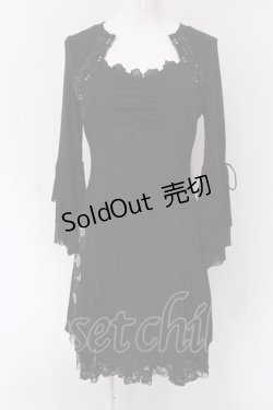 画像1: Ozz oneste / 胸ギャザーチャイナワンピース  ブラック O-25-04-15-019-OO-OP-IG-OS
