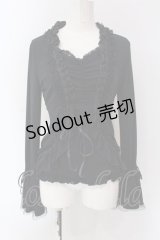 Ozz oneste / ボレロ風フリルカットソー  ブラック O-25-04-15-020-OO-TO-IG-OS