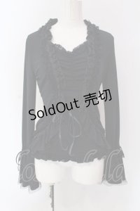 Ozz oneste / ボレロ風フリルカットソー  ブラック O-25-04-15-020-OO-TO-IG-OS