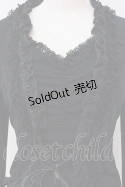 画像2: Ozz oneste / ボレロ風フリルカットソー  ブラック O-25-04-15-020-OO-TO-IG-OS