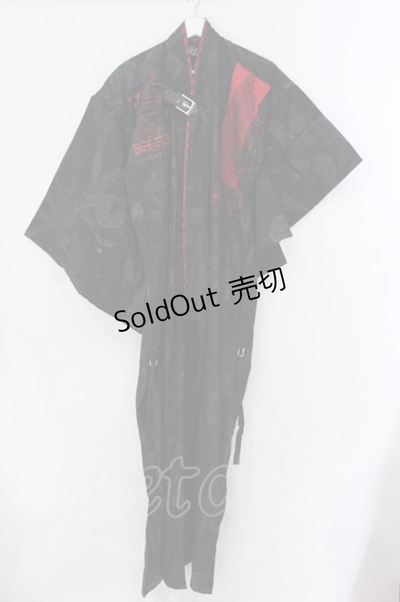 画像1: h.ANARCHY / 浴衣セット  ブラック×レッド O-25-04-15-003-HN-OP-IG-OS (1)