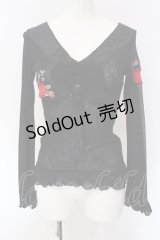 Ozz On / 刺繍ネットカットソー  ブラック O-25-04-15-021-OO-TO-IG-OS