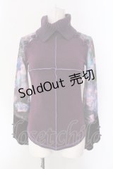 Ozz On / ハイネック異素材切り替えカットソー  パープル O-25-04-15-022-OO-TO-IG-OS