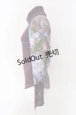 画像2: Ozz On / ハイネック異素材切り替えカットソー  パープル O-25-04-15-022-OO-TO-IG-OS