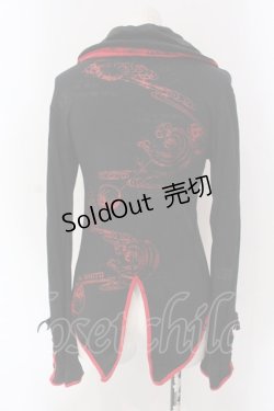 画像3: h.ANARCHY / チャイナボタンネックカットソー  ブラック×レッド O-25-04-15-023-HN-TO-IG-OS