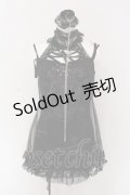 h.naoto Blood / チョーカー付きチュールプリントキャミソール  ブラック O-25-04-15-024-HN-TO-IG-OS