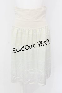 Franche Lippee / カット切り替えサテンスカート M キナリ×グリーン O-25-04-17-035-LO-SK-OW-ZT408