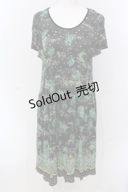 画像1: Franche Lippee / ドットと総柄カットワンピース M クロ O-25-04-17-042-LO-OP-IG-OS