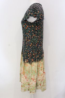 画像2: Franche Lippee / ざくろの花お上品ワンピース M クロ×アイボリー O-25-04-17-043-LO-OP-IG-ZT073
