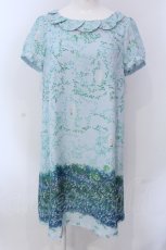 画像1: 【SALE】Franche Lippee / シークレットガーデンうろこワンピース M サックス O-25-04-17-045-LO-OP-IG-ZT045 (1)
