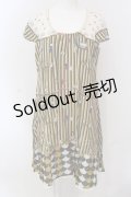 【SALE】Cherir la femme / favoriteくしゅワンピ  イエロー×アイボリー O-25-04-17-047-LO-OP-IG-ZT045