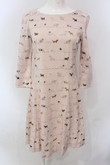 franche lippee black / 犬の行進ワンピース M ピンク O-25-04-17-048-LO-OP-IG-ZT045