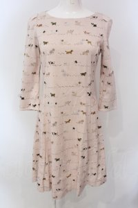 franche lippee black / 犬の行進ワンピース M ピンク O-25-04-17-048-LO-OP-IG-ZT045