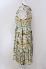 画像2: 【SALE】Franche Lippee / フラワーボーダーきれいめワンピース M サックス O-25-04-17-049-LO-OP-IG-ZT045 (2)