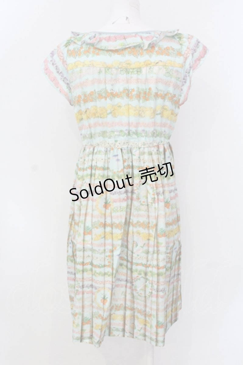画像3: 【SALE】Franche Lippee / フラワーボーダーきれいめワンピース M サックス O-25-04-17-049-LO-OP-IG-ZT045 (3)