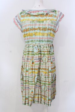 画像3: Franche Lippee / フラワーボーダーきれいめワンピース M サックス O-25-04-17-049-LO-OP-IG-ZT045