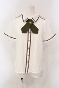 Amavel / ロゴリボンリバーシブルクロスタイブラウス  シロ O-25-04-17-054-CA-BL-IG-OS