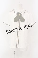 Amavel / ロゴリボンリバーシブルクロスタイブラウス  シロ O-25-04-17-054-CA-BL-IG-OS