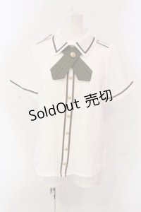 Amavel / ロゴリボンリバーシブルクロスタイブラウス  シロ O-25-04-17-054-CA-BL-IG-OS