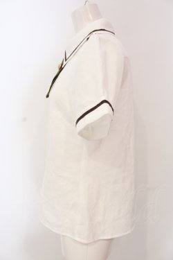 画像2: Amavel / ロゴリボンリバーシブルクロスタイブラウス  シロ O-25-04-17-054-CA-BL-IG-OS