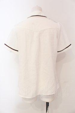画像3: Amavel / ロゴリボンリバーシブルクロスタイブラウス  シロ O-25-04-17-054-CA-BL-IG-OS