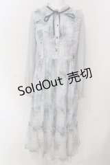 axes femme / フラワープリントチュールワンピース F サックス O-25-04-17-060-AX-OP-IG-OS