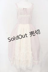 axes femme kawaii / ヴィンテージシフォンジャンパースカート  ピンク O-25-04-17-007-AX-OP-IG-OS
