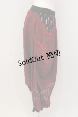 画像2: Qutie Frash / 袴サルエルパンツ  レッド O-25-04-17-064-QU-PA-IG-ZI