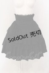 BPN / シフォンエプロン風フリルスカート M ブラック O-25-04-17-066-GO-SK-IG-OS
