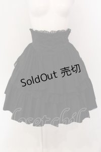 BPN / シフォンエプロン風フリルスカート M ブラック O-25-04-17-066-GO-SK-IG-OS