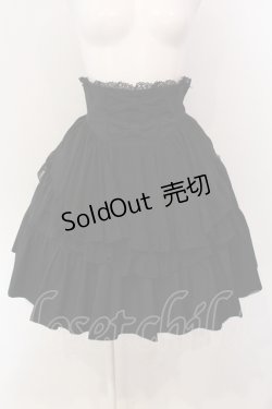 画像1: BPN / シフォンエプロン風フリルスカート M ブラック O-25-04-17-066-GO-SK-IG-OS