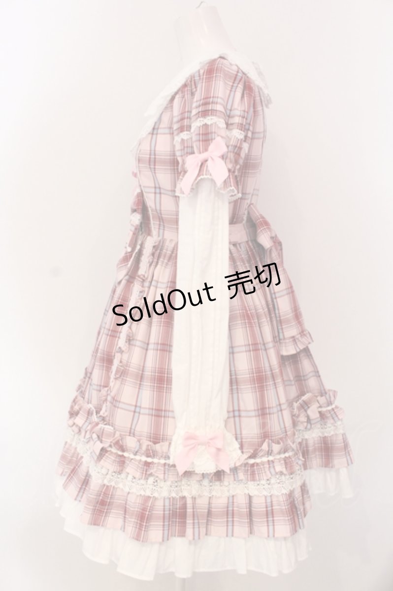 画像4: Angelic Pretty / Dolly Girl付け袖ワンピース(タータン)  ピンク O-25-04-17-068-AP-OP-IG-OS (4)