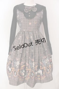 画像1: ALICE and the PIRATES / Dual face 〜phantom and truth〜柄ワンピース  グレー×クロ O-25-04-17-070-PA-OP-IG-OS