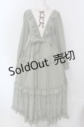 axes femme kawaii / クラシカルフリルロングワンピ  グリーン×アイボリー O-25-04-17-075-AX-OP-IG-OS