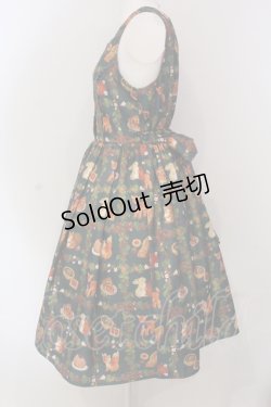 画像3: axes femme kawaii / 森のケーキ屋さん柄ジャンスカ M グリーン O-25-04-17-077-AX-OP-IG-OS