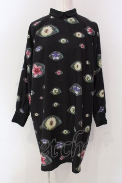 画像1: マダラニンゲン / トドメキお花目ワンピース  ブラック O-25-04-17-081-PU-OP-IG-OS