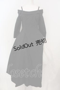 画像1: ATELIER BOZ / アシンメトリーオフショルワピース  ブラック O-25-04-17-009-EL-OP-IG-OS