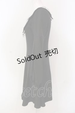 画像3: DARK IN LOVE / Black chiffon white floral collar bow dress ドレス S ブラック O-25-04-17-085-PU-OP-IG-OS