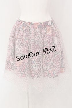画像1: Qutie Frash / 和柄サーキュラースカート  ピンク O-25-04-17-086-QU-SK-IG-OS