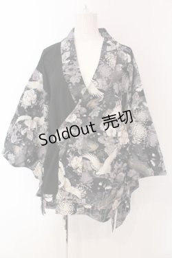 画像1: Qutie Frash / 2022浴衣4点SET トップス単品  鶴 ブラック O-25-04-17-087-QU-TO-IG-OS
