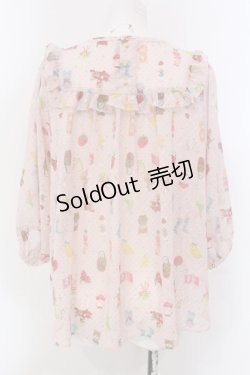 画像4: yukiemon / オーナメント柄テキスタイル5分袖ブラウス  ピンク O-25-04-17-094-LO-BL-IG-OS
