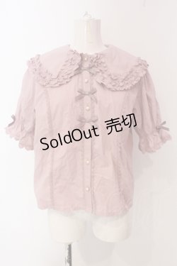 画像1: axes femme kawaii / 半袖丸襟コットンブラウス M ピンク O-25-04-17-096-AX-BL-IG-OS