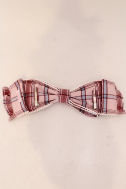 画像3: Angelic Pretty / Heartヒロインリボンヘッドドレス(タータン)  ピンク O-25-04-17-097-AP-AC-IG-OS