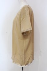 画像2: 【SALE】INGEBORG / ロゴリボン梨地Tシャツ  ベージュ O-25-04-17-016-LO-TO-IG-ZT023 (2)