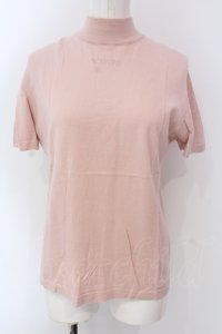 INGEBORG / ロゴ刺繍半袖ニット  ピンク O-25-04-17-017-LO-TO-IG-ZT023