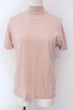画像1: INGEBORG / ロゴ刺繍半袖ニット  ピンク O-25-04-17-017-LO-TO-IG-ZT023
