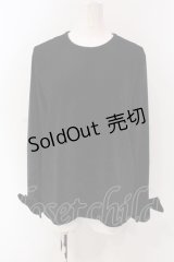 INGEBORG / 袖リボン起毛カットソー  クロ O-25-04-17-020-LO-TO-IG-ZT023