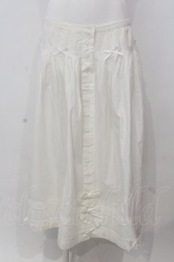 画像1: INGEBORG / はしごレースタックリボンスカート  シロ O-25-04-17-021-LO-SK-IG-OS